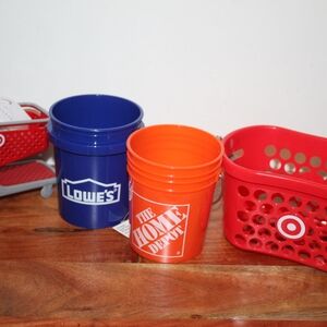 Mini Target Basket , Lowes Bucket ,the Home Depot Bucket And Target Shoping Car